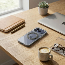 Case for iPhone 14 PRO Frame Circle Stand compatible with MagSafe black