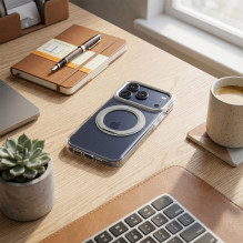 „iPhone 12“ dėklas su apvaliu stovu, suderinamas su „MagSafe“, permatomas „iPhone 12“ dėklas su apvaliu stovu, suderinamas su „MagSafe“, permatomas