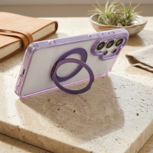 Case for Samsung A37 Frame Circle Stand compatible with MagSafe purple