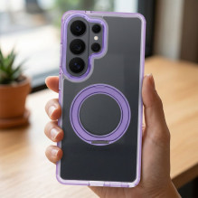 Case for Samsung A37 Frame Circle Stand compatible with MagSafe purple