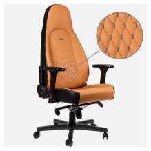noblechairs ICON Echtleder Gaming Stuhl – konjakas / schwarz