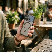 „iPhone 16 Pro“ dėklas „Forcell F-Protect BumperX Premium“, suderinamas su „MagSafe“, juodas