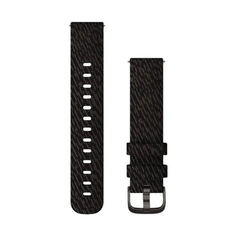 Garmin Quick Atleistas 20 mm juodųjų pipirų spalvos austas nailonas su skalūno spalvos detalėmis — 010-12924-13 Juoda