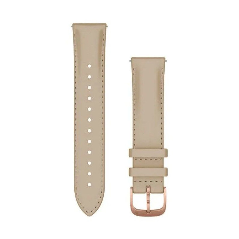 Garmin Quick Release Bands (20 mm) Light sand italian leather, 18K rose gold PVD hardware