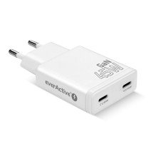 Įkroviklis GaN 2x USB-C Quick Įkrovimas 3.0 45W PD baltas