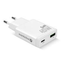 Įkroviklis GaN 1x USB-C, 1x USB Quick Charge 3.0 45W PD baltas Įkroviklis GaN 1x USB-C, 1x USB Quick Charge 3.0 45W PD baltas