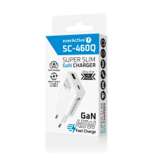 Įkroviklis GaN 1x USB-C, 1x USB Quick Charge 3.0 45W PD baltas Įkroviklis GaN 1x USB-C, 1x USB Quick Charge 3.0 45W PD baltas