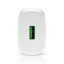 Įkroviklis 1x USB Quick Įkrovimas 3.0 18W baltas Įkroviklis 1x USB Quick Įkrovimas 3.0 18W baltas