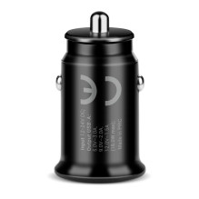 Automobilinis įkroviklis 1 x USB QC3.0 18W juodas + laidas USB-C 1m Automobilinis įkroviklis 1 x USB QC3.0 18W juodas + laidas USB-C 1m
