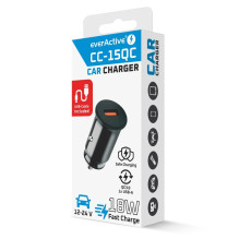 Automobilinis įkroviklis 1 x USB QC3.0 18W juodas + laidas USB-C 1m Automobilinis įkroviklis 1 x USB QC3.0 18W juodas + laidas USB-C 1m