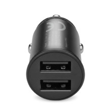 Automobilinis įkroviklis 2 x USB 12W juodas + laidas USB-C 1m Automobilinis įkroviklis 2 x USB 12W juodas + laidas USB-C 1m