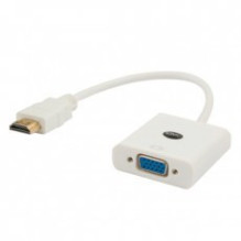 Vaizdo Adapteris - Savio CL-27B, 0,1 m, HDMI A Tipo į VGA (D-Sub), Balta Vaizdo Adapteris - Savio CL-27B, 0,1 m, HDMI A Tipo į VGA (D-Sub), Balta