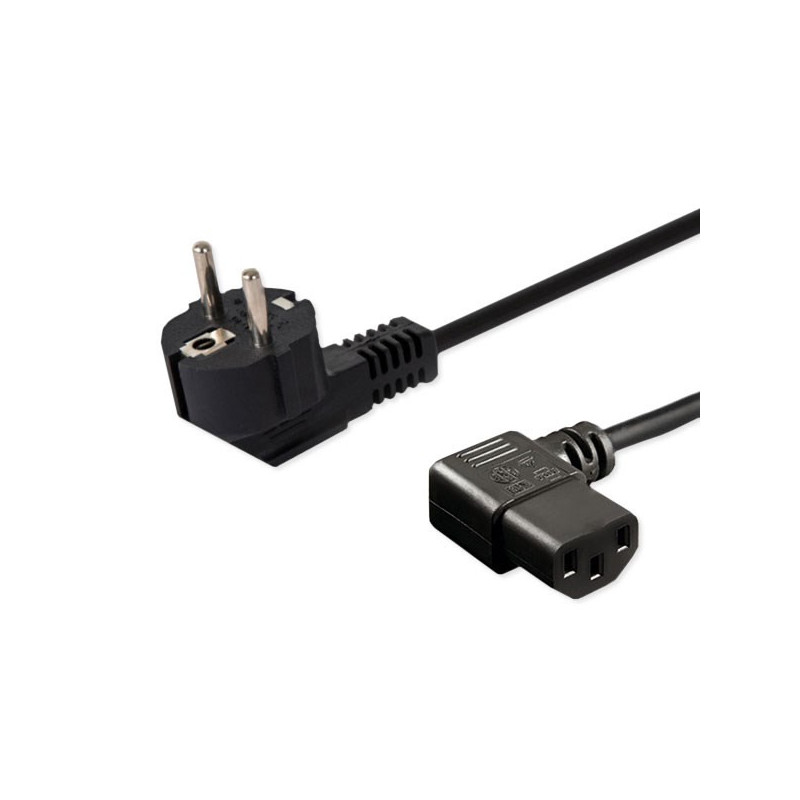 Power Cord - SAVIO CL-116 1.8m IEC C13 Angled Connectors Black