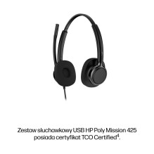 HP Poly Mission 425 stereo USB laidinės ausinės klasikinės HP Poly Mission 425 stereo USB laidinės ausinės klasikinės