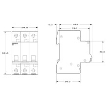 Siemens 5TL1363-0 grandinės pertraukiklis Siemens 5TL1363-0 grandinės pertraukiklis