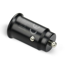 Automobilinis įkroviklis 1 x USB QC3.0 18W juodas + laidas USB-C 1m Automobilinis įkroviklis 1 x USB QC3.0 18W juodas + laidas USB-C 1m