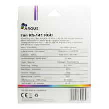 Inter-Tech Lüfter 140*140*25 ARGUS RS-141 RGB,26 RGB-LEDs retail Inter-Tech Lüfter 140*140*25 ARGUS RS-141 RGB,26 RGB-LEDs retail