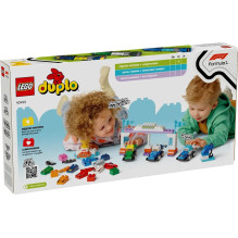 LEGO DUPLO 10445 F1 komandos lenktyniniai automobiliai ir vairuotojai