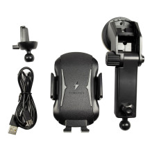 Kfz-Schnellladegerät MTH-100-10W Qi Wireless,schw Kfz-Schnellladegerät MTH-100-10W Qi Wireless,schw