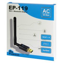 Inter-Tech Wi-Fi 5 USB Adapter Argus EP-119, Bluetooth 4.2 Inter-Tech Wi-Fi 5 USB Adapter Argus EP-119, Bluetooth 4.2