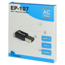 Inter-Tech Wi-Fi 5 USB Adapter Argus EP-107, Bluetooth 4.2 Inter-Tech Wi-Fi 5 USB Adapter Argus EP-107, Bluetooth 4.2