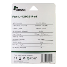 Inter-Tech Lüfter 120*120*25 ARGUS L-12025 RD, rot Inter-Tech Lüfter 120*120*25 ARGUS L-12025 RD, rot