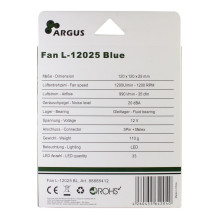 Inter-Tech Lüfter 120*120*25 ARGUS L-12025 BL, blau Inter-Tech Lüfter 120*120*25 ARGUS L-12025 BL, blau