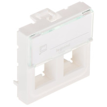 Computer socket trim 2xRJ45 Mosaic Legrand 078610
