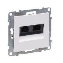 White 2xRJ45 UTP 6 socket...