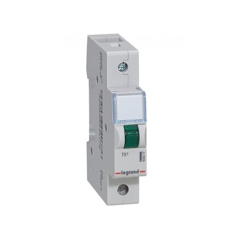 LED indicator on DIN Legrand 604077 (green, 230V, TX3 1 mod.)
