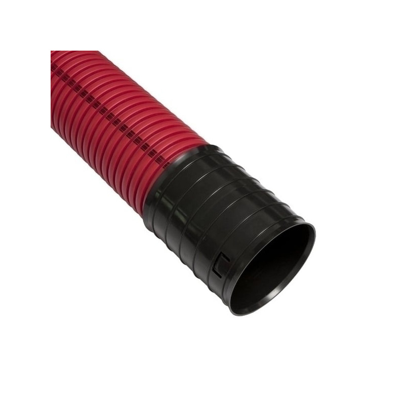 Raudonas gofruotas vamzdis D75 / d61 su viela Pipelife (be halogenų, 750N / 5cm, 6m)