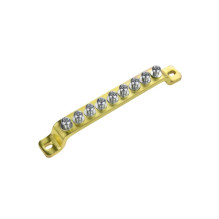 Copper grounding bar with screws 1U