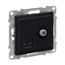 Black RJ45+ TV socket SUNO...