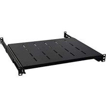 Fixed shelf 19'' 1U (for 800 mm deep cabinet, black, up to 60 kg)