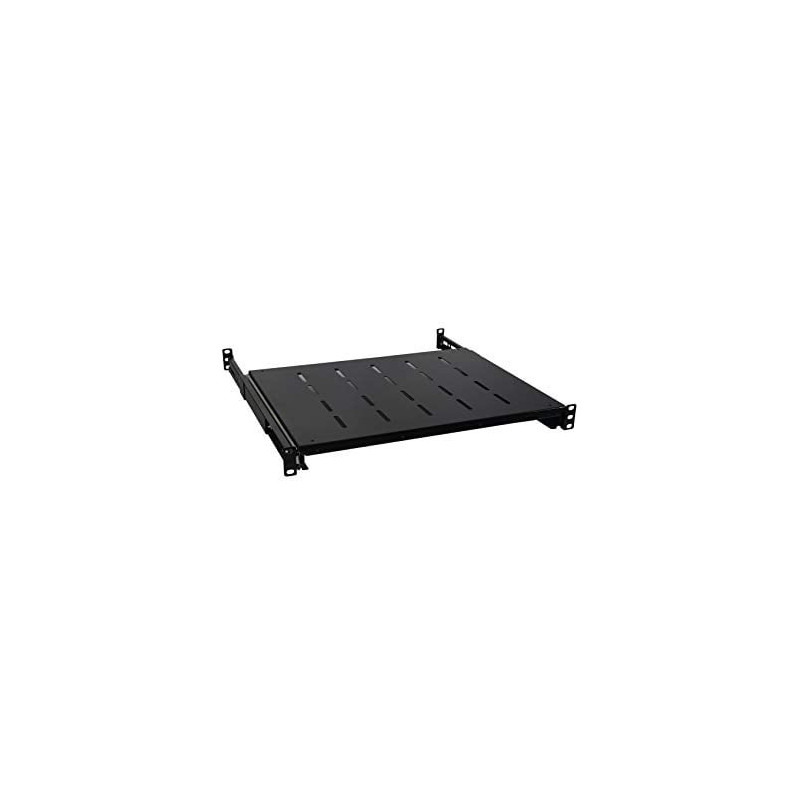Fixed shelf 19'' 1U (for 800 mm deep cabinet, black, up to 60 kg)