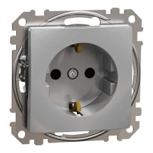 Socket outlet with grounding and child protection Schneider Sedna Design SDD113021 (aluminum)
