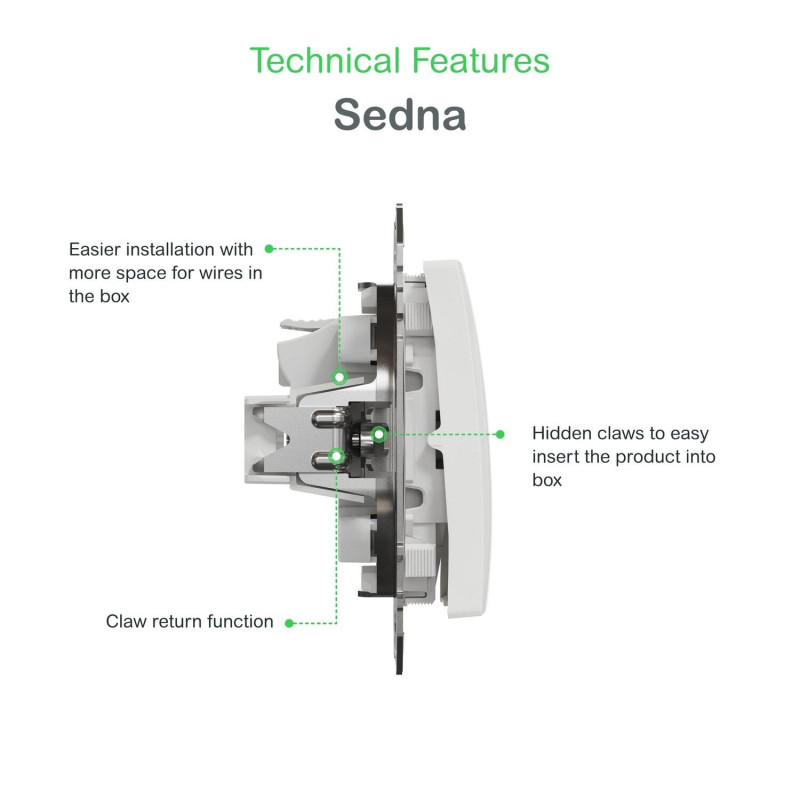 1 klavišo jungiklis Schneider Sedna Design SDD113111 (aliuminis)