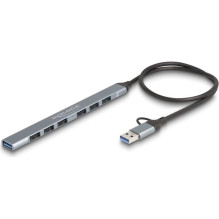 DeLOCK 64273 USB 3.2 Gen 1 (3.1 Gen 1) Type-C centrmezgls un koncentrators 5000 Mbit / s Grey