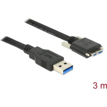 USB3.0 kabelis Delock A - Micro-B St / St 3.00m su varžtu USB3.0 kabelis Delock A - Micro-B St / St 3.00m su varžtu