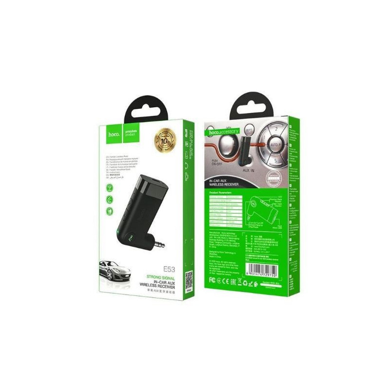 Audio adapteris HOCO E53 3.5mm Aux Bluetooth 5.0 juodas