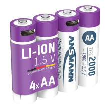 Įkraunami elementai ANSMANN AA, 1800 mAh, 1,5V, 4 vnt. Įkraunami elementai ANSMANN AA, 1800 mAh, 1,5V, 4 vnt.