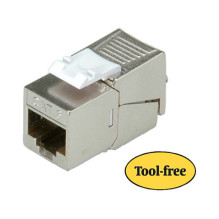 ROLINE Cat.6 / Class E Keystone Jack, RJ-45, shielded, SLIM, toolless silver ROLINE Cat.6 / Class E Keystone Jack, RJ-45, shielded, SLIM, toolless silver