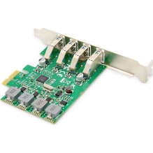 DIGITUS PCI išplėtimo plokštė 4x USB 3.0, įskaitant LP