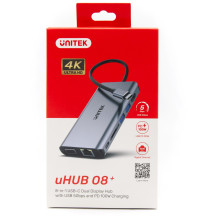 Unitek Hub USB-C 3.1 8w1 z Power Delivery 100W