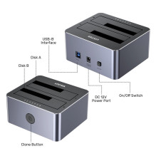 UNITEK klonavimo stotelė 2X SATA 2,5' / 3,5' USB 5GB