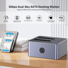 UNITEK klonavimo stotelė 2X SATA 2,5' / 3,5' USB 5GB