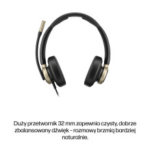 HP Poly „Mission 825“ stereofoninės USB laidinės ausinės HP Poly „Mission 825“ stereofoninės USB laidinės ausinės
