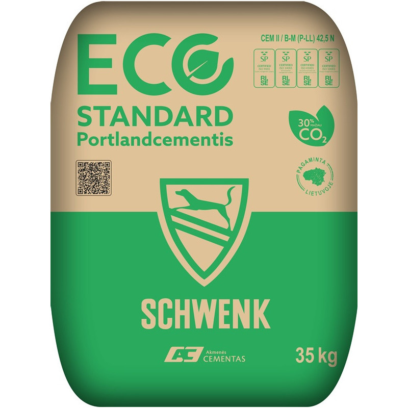Pilkas cementas STANDARD CEM II / B-M (P-LL) 42.5N, 35 KG