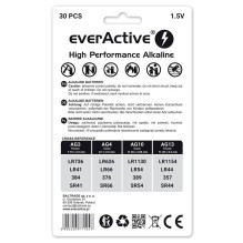 EverActive šarminių baterijų rinkinys AG3 x 10 AG4 x 5 AG10 x 5 AG13 x 10