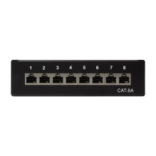 Patchpannel Desktop 8 Port Cat6A STP juoda LogiLink Patchpannel Desktop 8 Port Cat6A STP juoda LogiLink